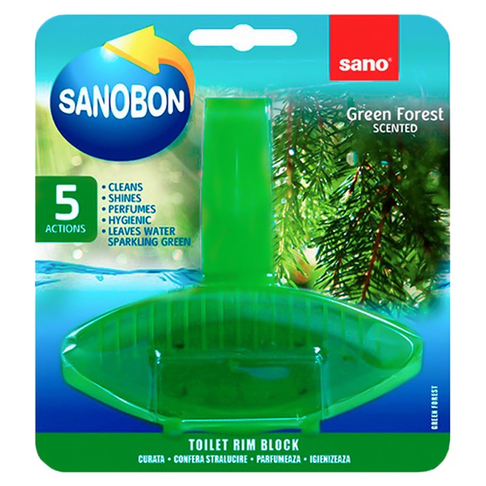 Туалетный блок Sano Green Forest Scented с хвойным ароматом, 55 г - 